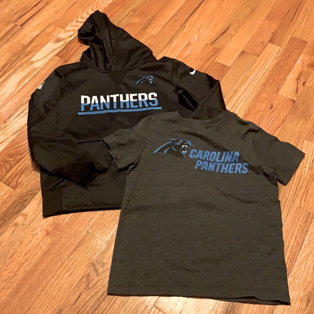 Boys youth Carolina Panthers tee and hoodie set